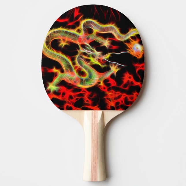 Oriental Dragon Fire on Lucky Energy Ping Pong Paddle (Front)