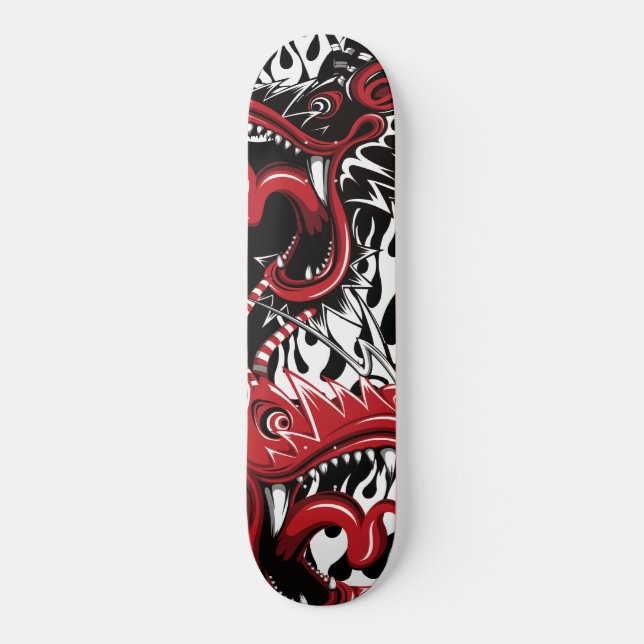 Oriental dragon graphic skateboard (Front)