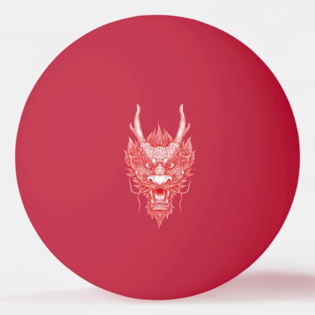 Oriental Dragon Head Ping Pong Ball (Front)