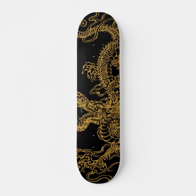 Oriental dragon illustration skateboard (Front)