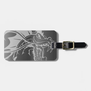 Oriental Dragon in Shades of Grey Luggage Tag