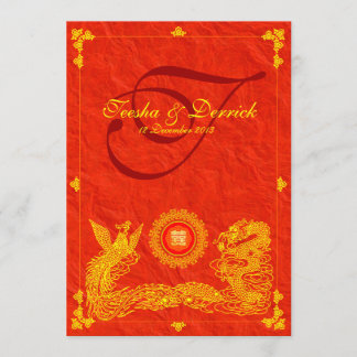 Oriental Dragon & Phoenix wedding invitation cards