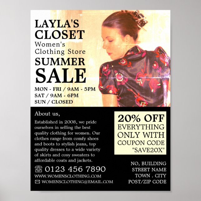 Oriental Dress, Women's Clothing Store Advertising Poster (Front)