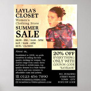 Oriental Dress, Women's Clothing Store Advertising Poster