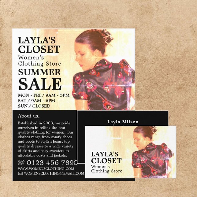 Oriental Dress, Women's Clothing Store Business Card (Creator Uploaded)