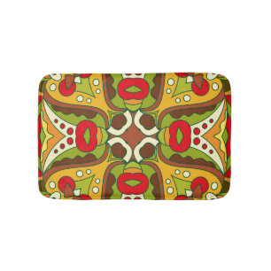Oriental Ethnic Style Seamless Pattern Bath Mat