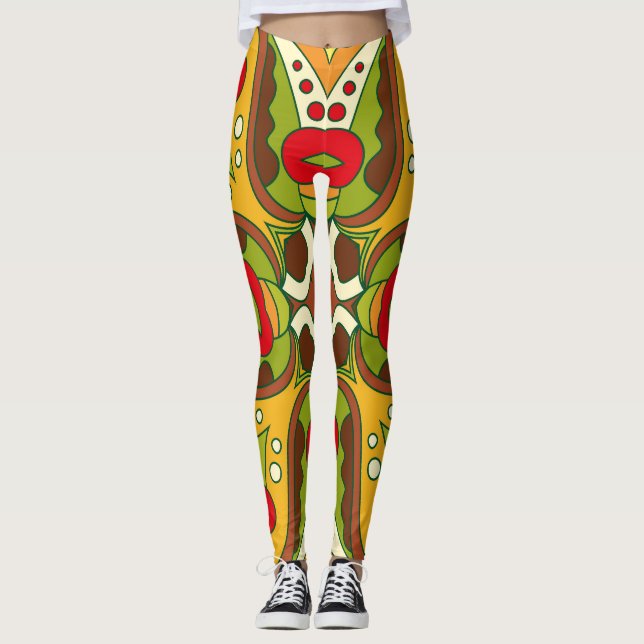 Oriental Ethnic Style Seamless Pattern Leggings (Front)
