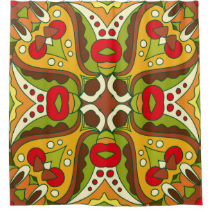 Oriental Ethnic Style Seamless Pattern Shower Curtain
