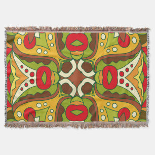 Oriental Ethnic Style Seamless Pattern Throw Blanket