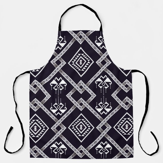 Oriental ethnic, traditional seamless background. apron (Front)