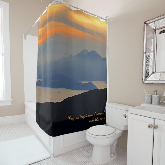 Oriental Evening Mist Shower Curtain (In Situ)