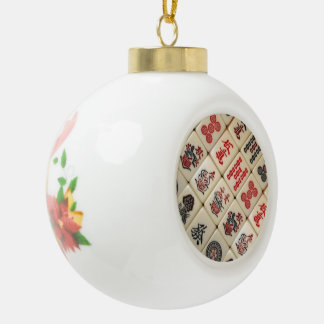 Oriental expression ceramic ball christmas ornament