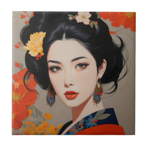 Oriental Exquisite Chinese Women Ceramic Tile