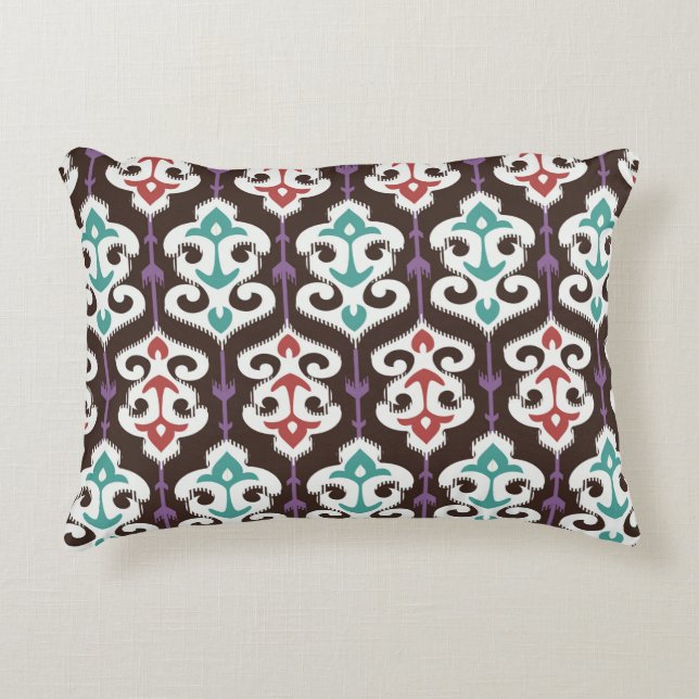 Oriental fabric ornament seamless pattern decorative cushion (Front)