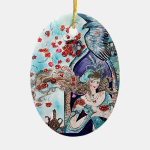 ORIENTAL FAIRY TALE Blue Sapphire Ceramic Ornament