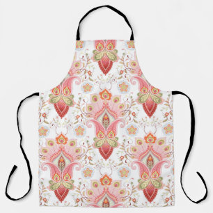 Oriental Flair: Damask Peacock Paisley Apron