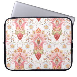 Oriental Flair: Damask Peacock Paisley Laptop Sleeve
