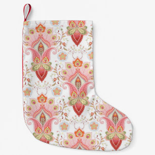 Oriental Flair: Damask Peacock Paisley Small Christmas Stocking