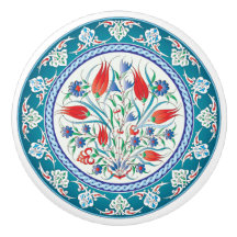Oriental Floral Ceramic Knob