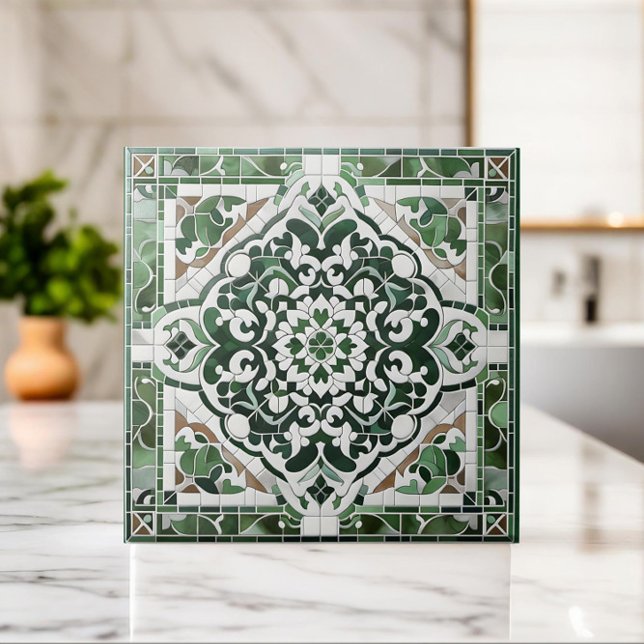 Oriental Floral Mosaic Ornament Ceramic Tile (Creator Uploaded)