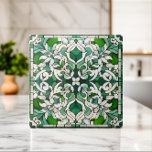 Oriental Floral Mosaic Ornament Ceramic Tile<br><div class="desc">Oriental Floral Mosaic Ornament - shades of green</div>