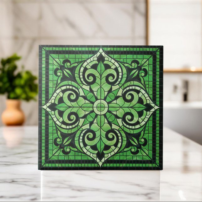 Oriental Floral Mosaic Ornament Ceramic Tile (Creator Uploaded)