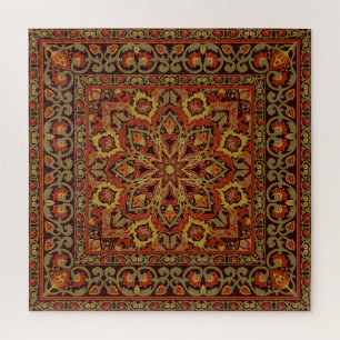 Oriental floral ornament with frame Pattern Jigsaw Puzzle