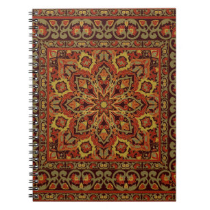 Oriental floral ornament with frame. Pattern with Notebook