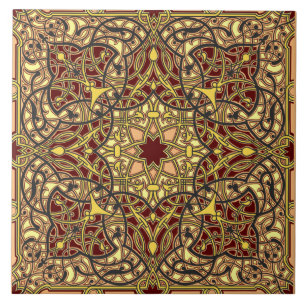 Oriental Floral Pattern Ceramic Tile