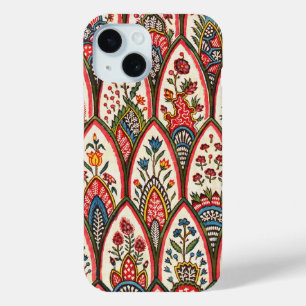 ORIENTAL FLORAL PATTERN Colourful Flowers Leaves iPhone 15 Case