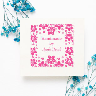 Oriental Flower Handmade by Self-inking Stamp