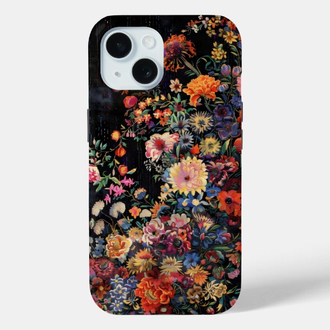 Oriental Flowers Colourful Garden Case-Mate iPhone Case (Back)