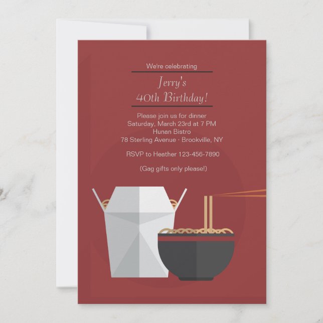 Oriental Food Invitation (Front)