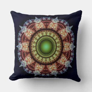 Oriental fractal ornament cushion