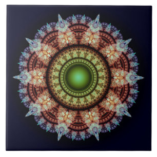 Oriental fractal splendid ornament ceramic tile