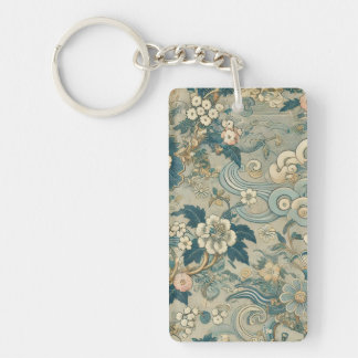 Oriental Garden Pattern Key Ring