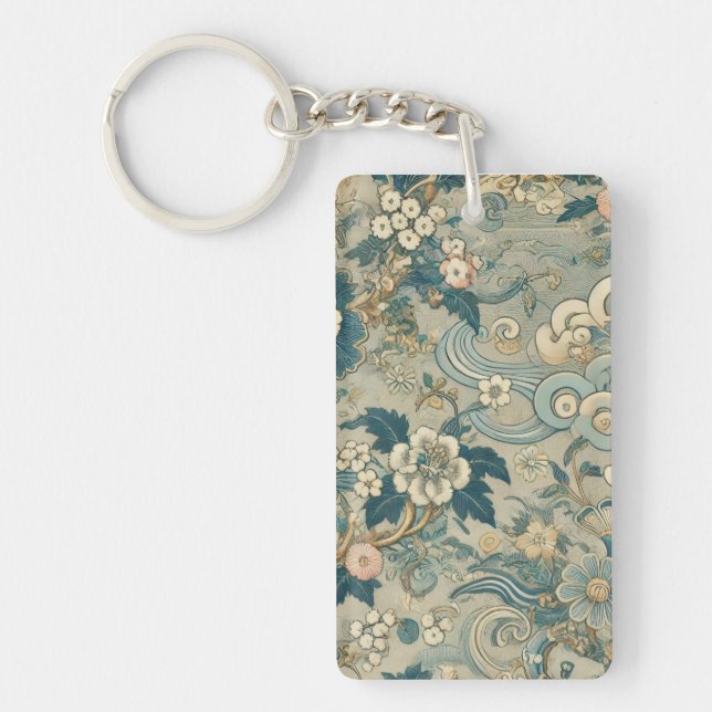 Oriental Garden Pattern Key Ring (Front)
