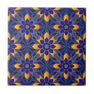 Oriental Geometric Pattern Ceramic Tile