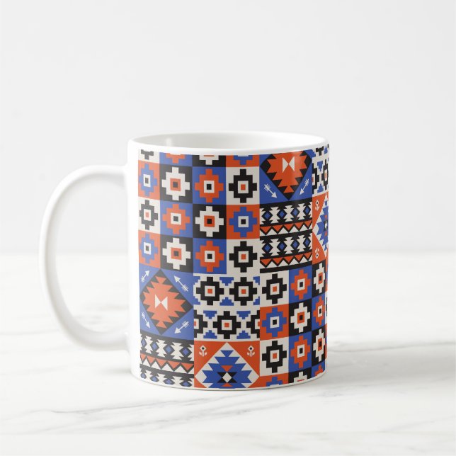 Oriental geometric seamless pattern. Ethnic design Coffee Mug (Left)