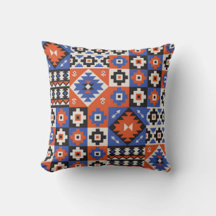 Oriental geometric seamless pattern. Ethnic design Cushion
