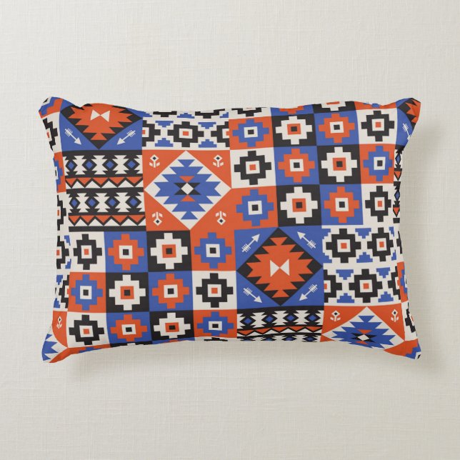 Oriental geometric seamless pattern. Ethnic design Decorative Cushion (Front)