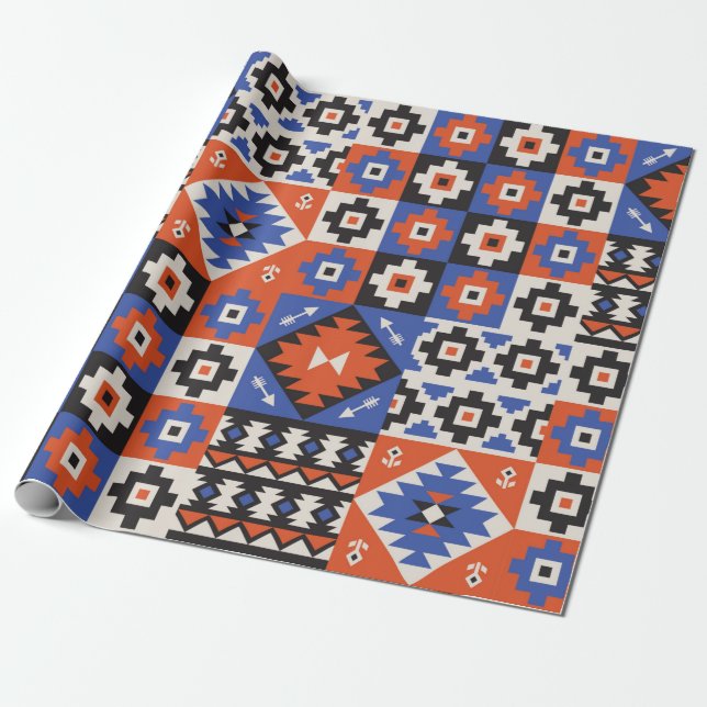 Oriental geometric seamless pattern. Ethnic design Wrapping Paper (Unrolled)