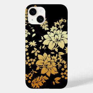 Oriental Golden Flowers on Black Case-Mate iPhone 14 Case