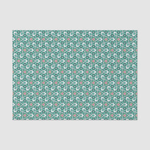 Oriental Green White Ottoman Turkish Vine Pattern Tissue Paper