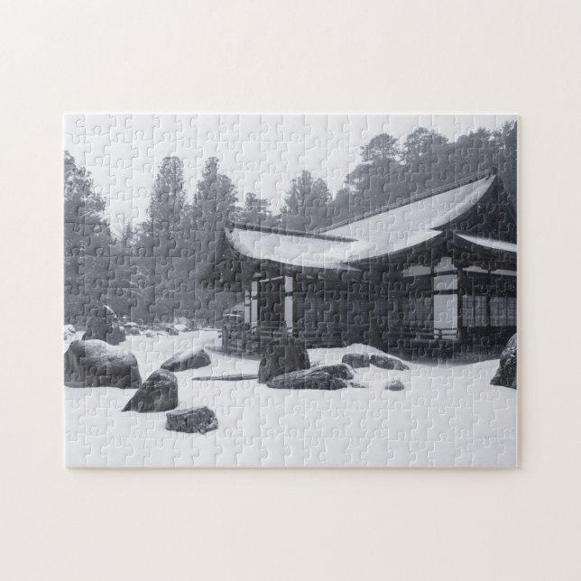 Oriental House in Woods Covered in Snow Jigsaw Puzzle (Horizontal)