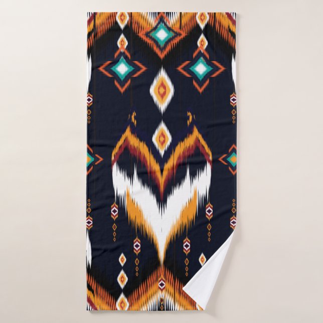 Oriental ikat pattern ethnic seamless pattern trad bath towel (Bath Towel)