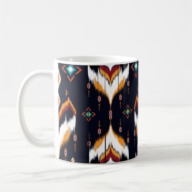 Oriental ikat pattern ethnic seamless pattern trad coffee mug (Left)