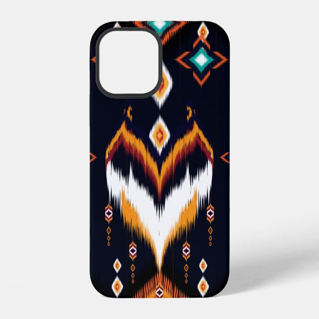 Oriental ikat pattern ethnic seamless pattern trad iPhone case (Back)