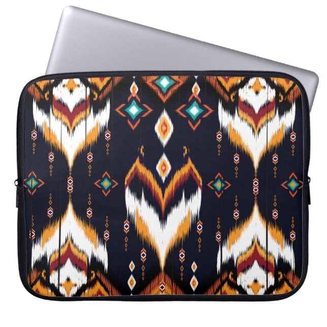 Oriental ikat pattern ethnic seamless pattern trad laptop sleeve (Front)
