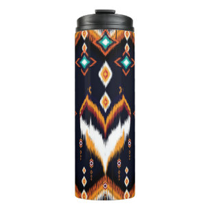 Oriental ikat pattern ethnic seamless pattern trad thermal tumbler